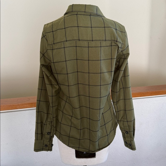 DIXXON women’s Olive free. Flannel button down size small - Picture 5 of 12